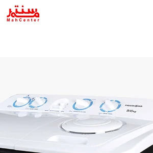 این تصویر یک ماشین لباسشویی نیمه اتوماتیک پاکشوما با ظرفیت 9.6 کیلوگرم را نشان می‌دهد.